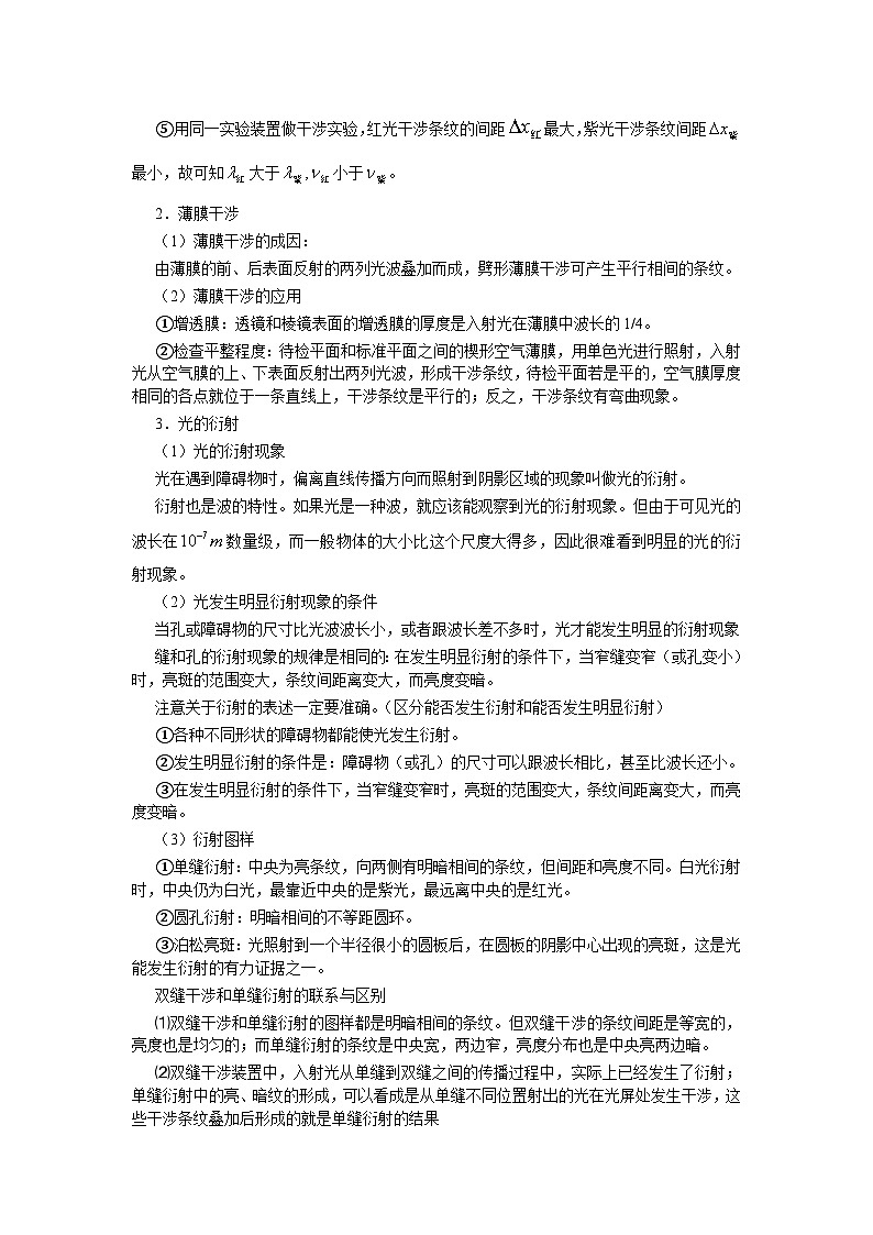 高三物理一轮复习精品教案：第17章 物理光学02