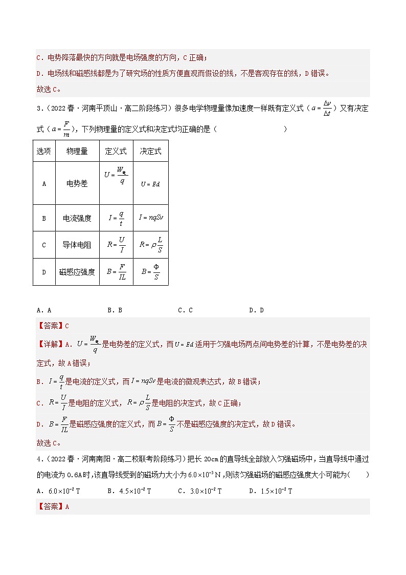 【核心素养】人教版高中必修三+第十三章+第2节《磁感应强度 磁通量》课件PPT+分层练习02