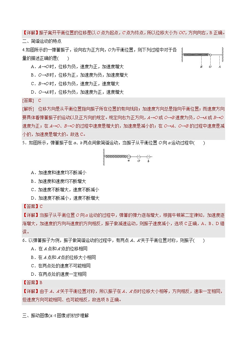 2.1 简谐运动（分层作业 ）-2024-2025学年高二物理同步备课精品课件+导学案+分层作业（人教版2019选择性必修第一册）02