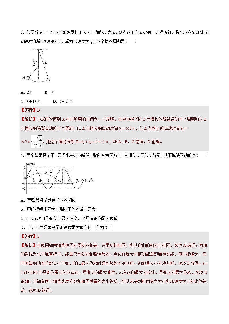 第二章  机械振动（单元测试 ）-2024-2025学年高二物理同步备课精品课件+导学案+分层作业（人教版2019选择性必修第一册）02