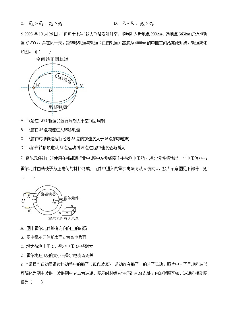 2024无锡高三上学期期末教学测试物理含解析03