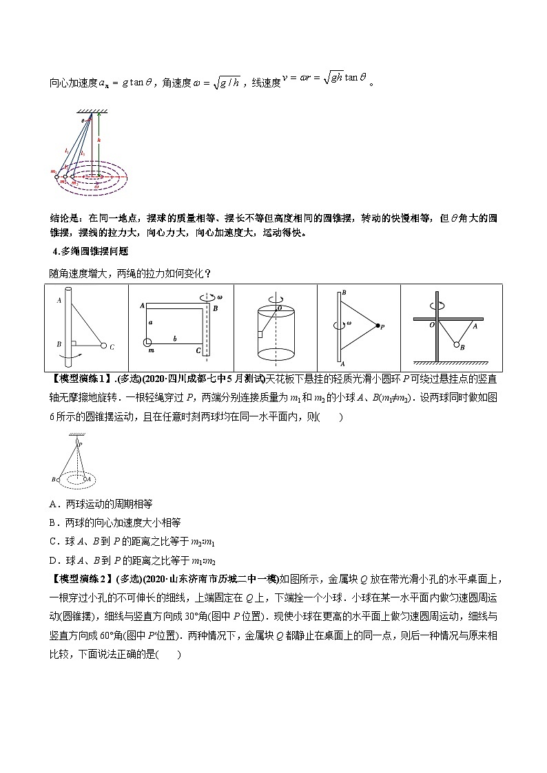 专题08 水平面内的圆周运动模型（原卷版）第2页