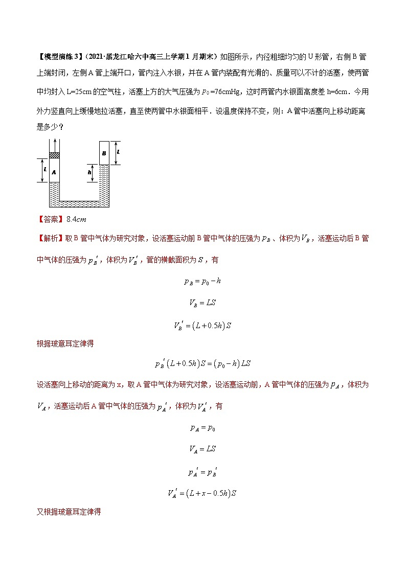 专题21 热学中常见的模型-2024年新课标高中物理模型与方法03