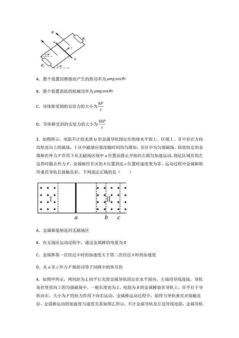 2022 届高三物理二轮常见模型与方法综合特训专练专题21 电磁感现象中的单双棒模型02