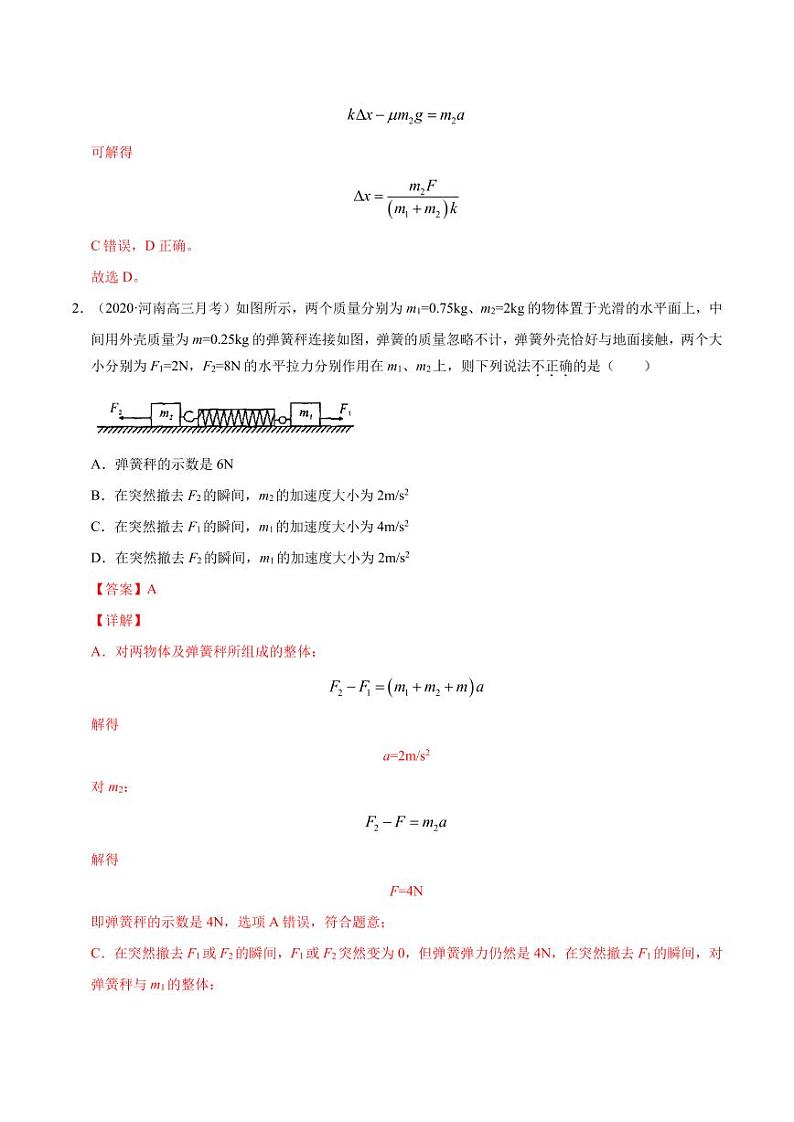 模型08弹簧动力学模型-2024高考物理备考专题02