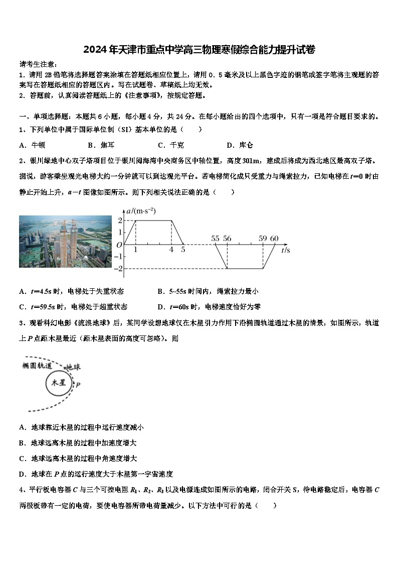 2024年天津市重点中学高三物理寒假综合能力提升试卷01