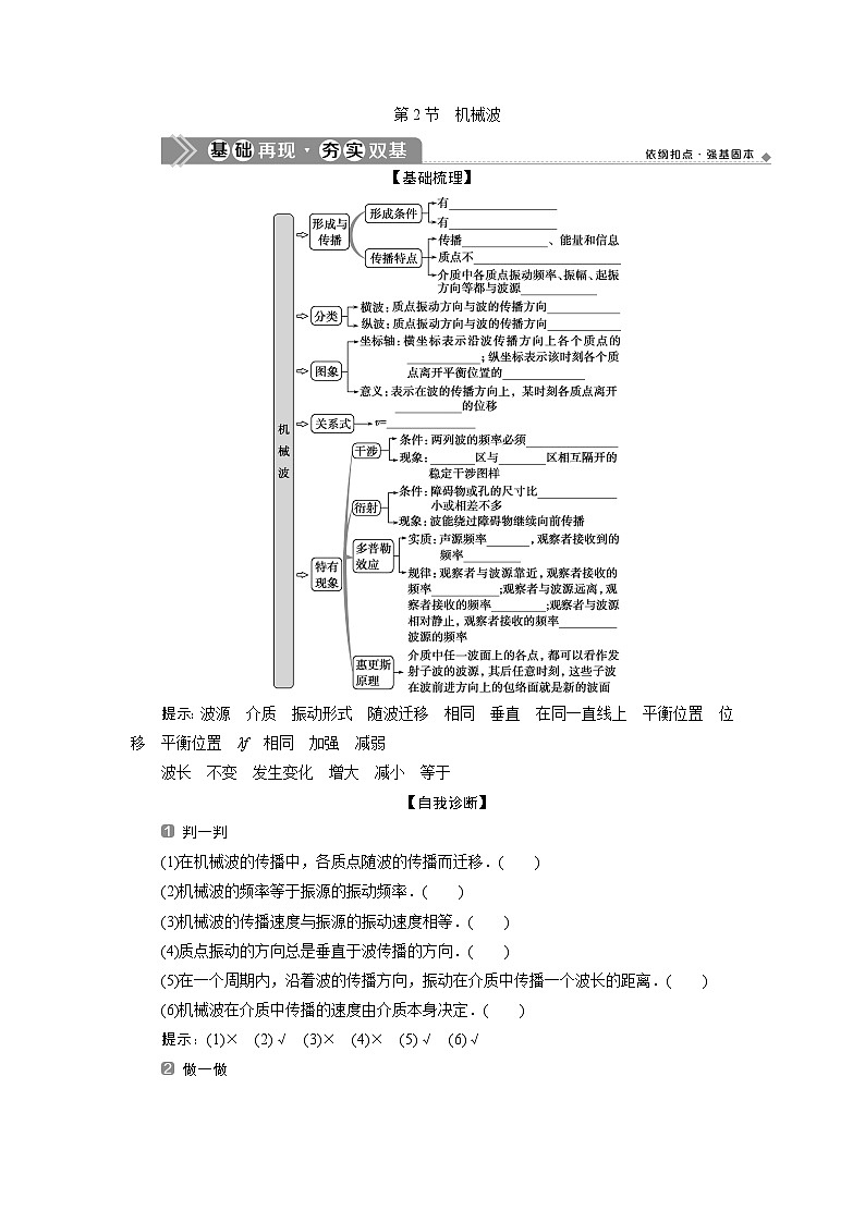 2024版浙江新高考选考物理一轮复习教师用书：13+第十章　2+第2节　机械波+Word版含答案第1页