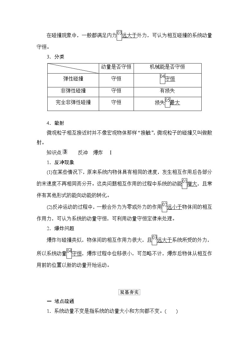 第6章 第2讲　动量守恒定律—2024高考物理科学复习解决方案（讲义）02