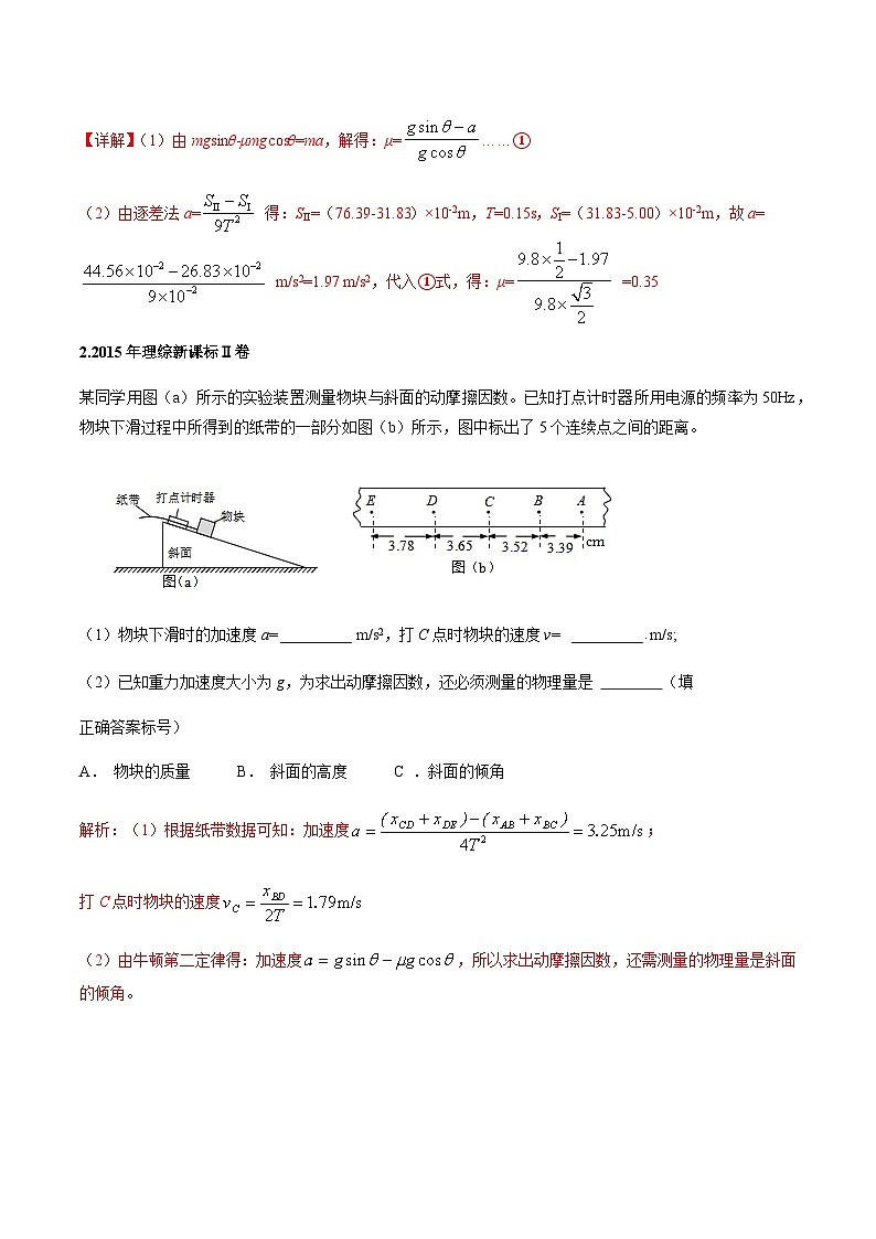 专题10  探究动摩擦因数-2024年高考物理冲刺力学实验专题02