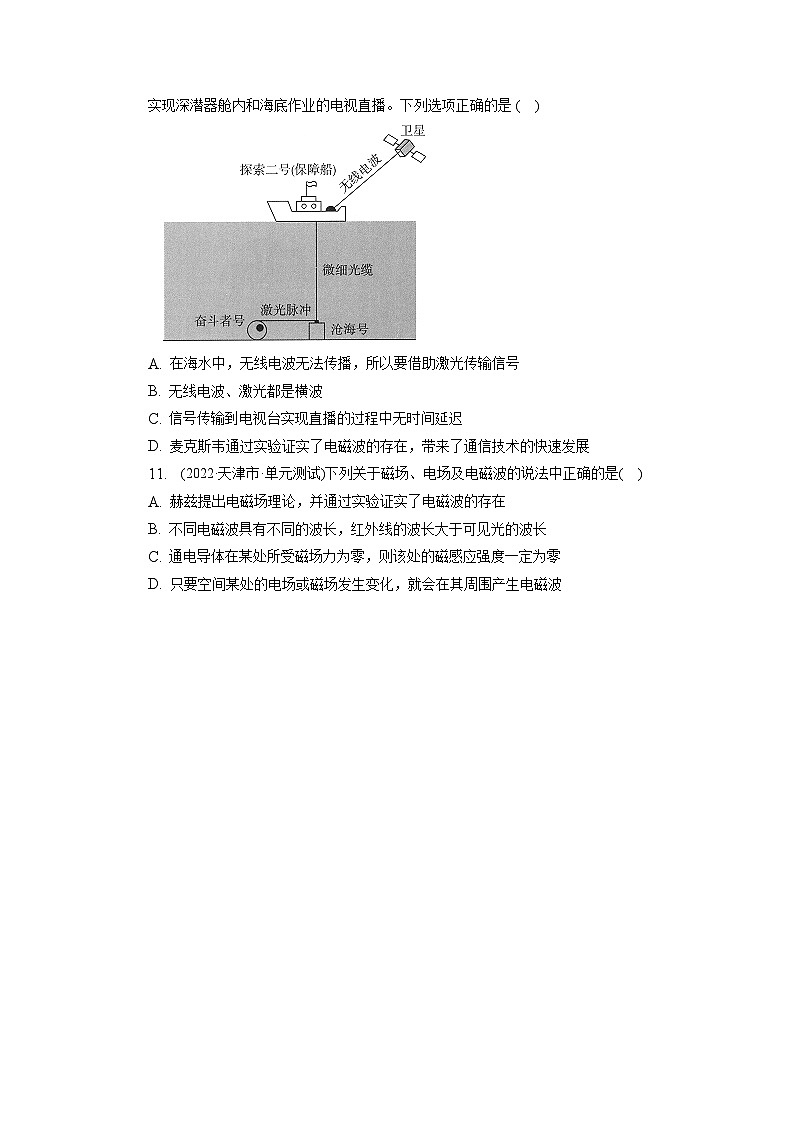 （人教版2019选择性必修第二册）高二物理同步练习 4.2电磁场与电磁波（分层作业）（原卷版+解析）03