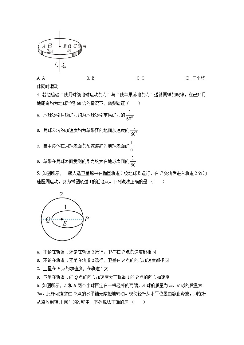 精品解析：江苏省盐城市响水中学2021-2022学年高一（上）期中物理试题（创新班）（原卷版）第2页