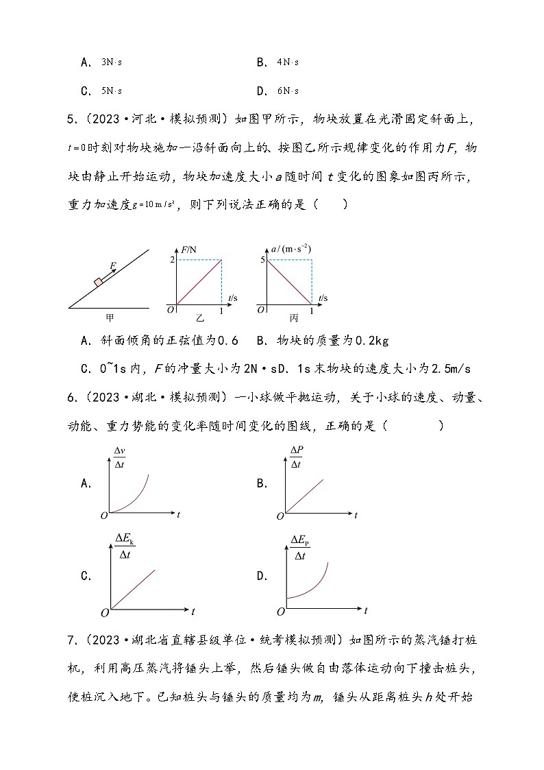 （新高考）2024年高考物理复习第30讲 动量和动量定理（原卷练习+知识讲义）（原卷版+解析）03