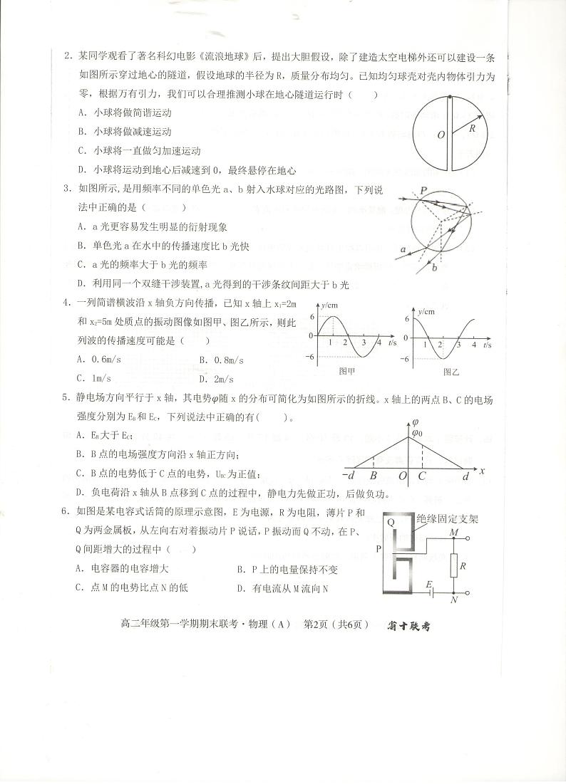 安徽省合肥市第一中学2023-2024学年高二上学期期末考试物理试题第2页