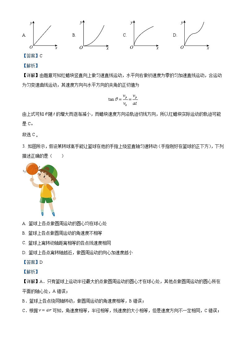 湖南省长沙市雅礼中学2023-2024学年高一上学期期末考试物理试卷（Word版附解析）第2页