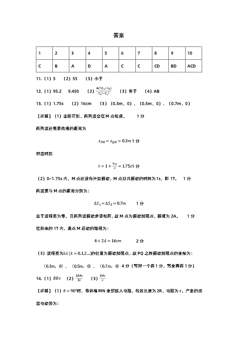 2024荆州中学高二上学期期末考试物理含答案01