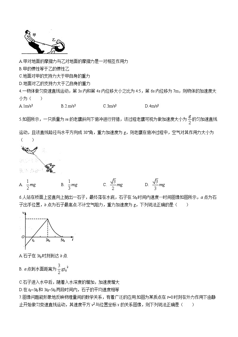 2024阜阳高一上学期期末联考试题物理含解析第2页