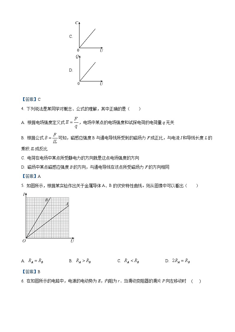 北京市房山区2020-2021学年上学期高二期末考试物理试题02