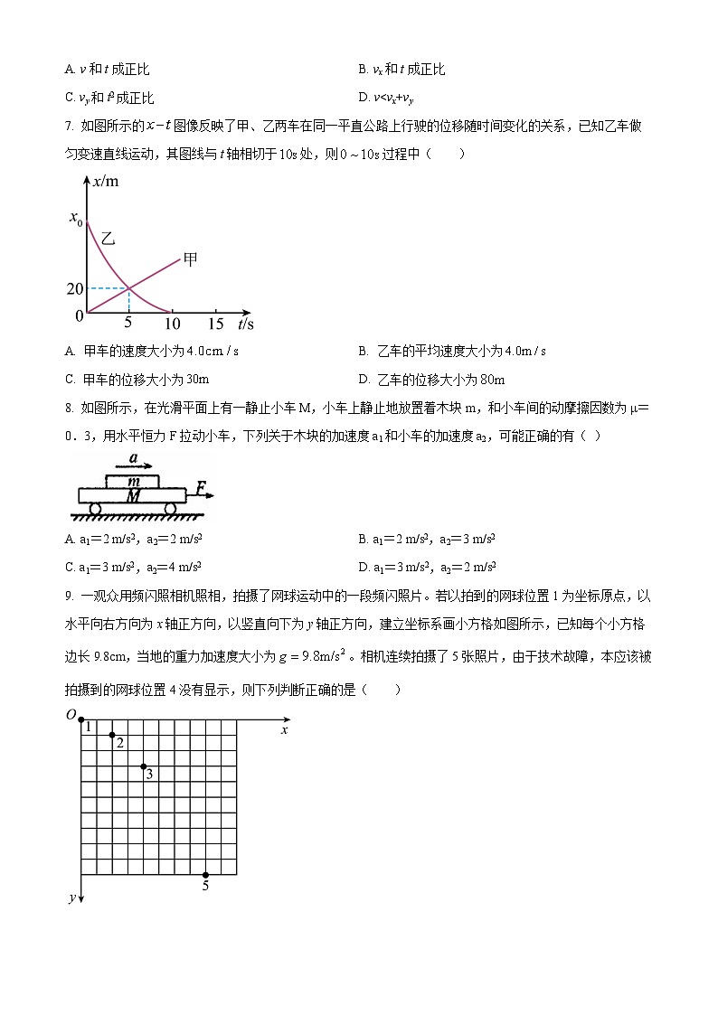 江西省景德镇市2023-2024学年高一上学期1月期末考试物理试题（原卷版）第3页