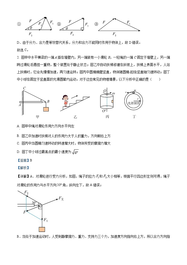 湖北省武汉市部分重点中学2023-2024学年高一上学期期末联考物理试题（Word版附解析）02
