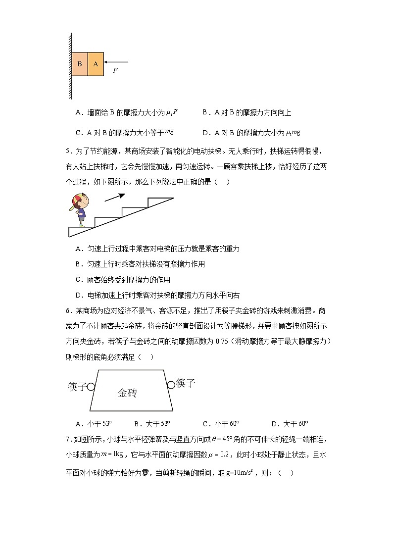 安徽省黄山市2023-2024学年高一上学期期末质量检测物理试题02