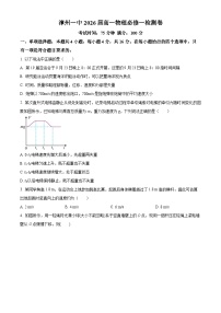 福建省漳州第一中学2023-2024学年高一上学期期末模拟物理试题（Word版附答案）