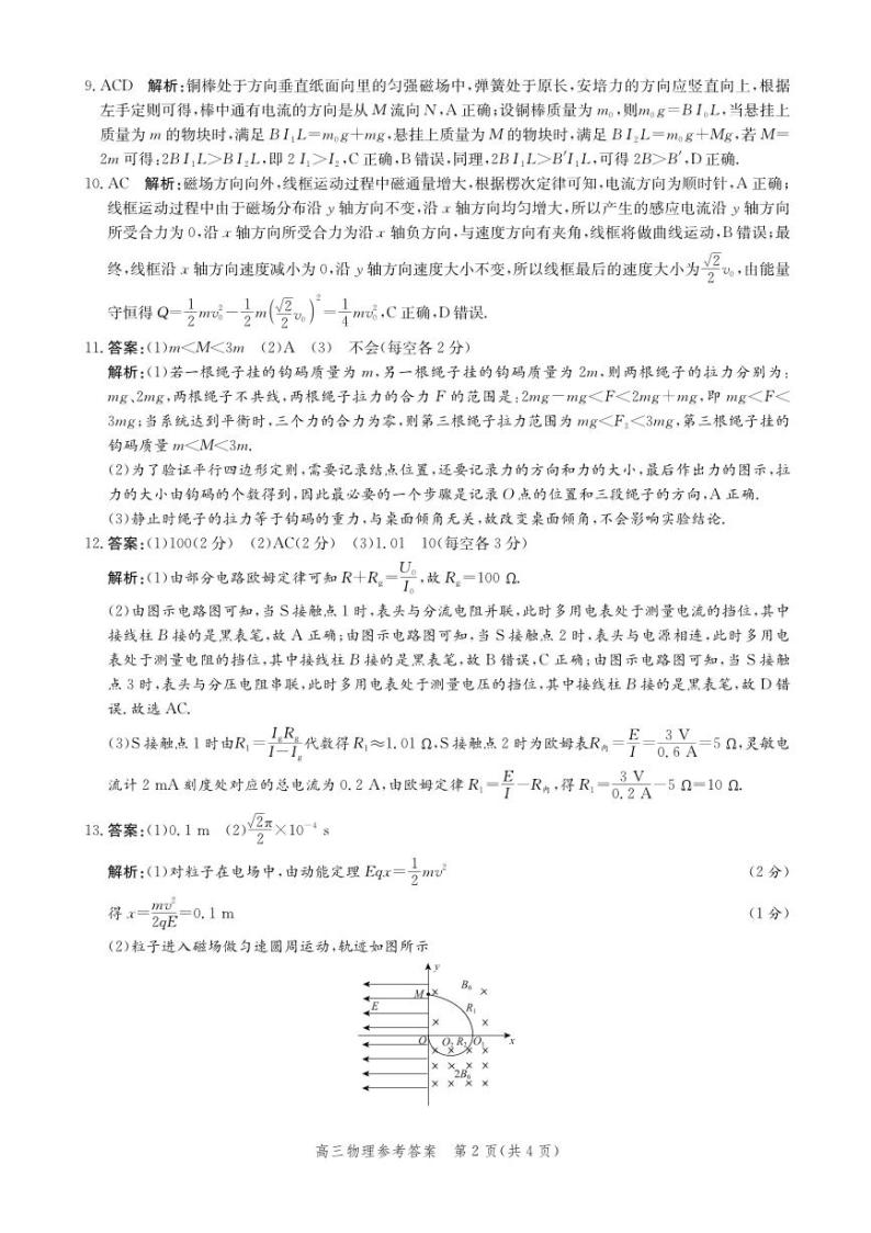 河北省邯郸市2021届高三上学期期末考试物理试题（PDF版）02