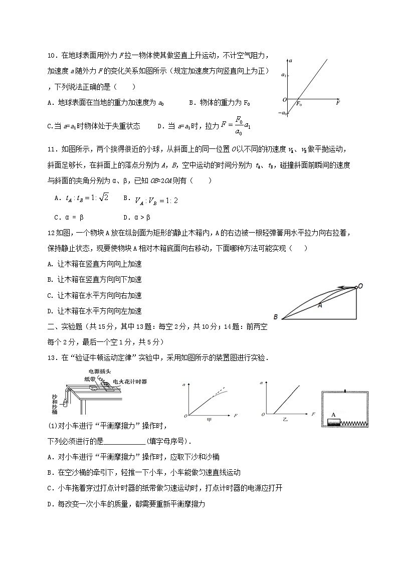 黑龙江省鹤岗市第一中学2020-2021学年高一上学期期末考试物理试题第3页