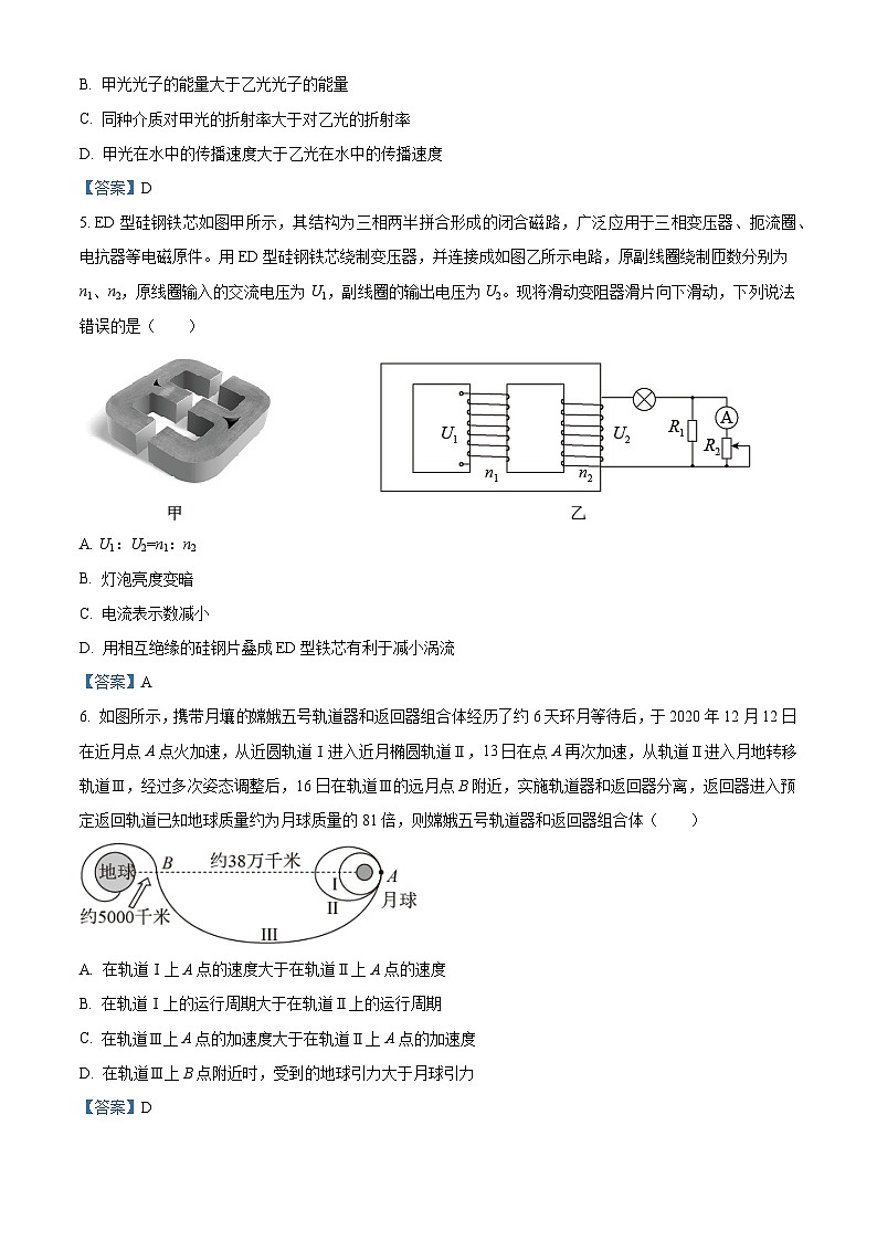 2021届江苏省如皋市高三（上）期末物理试题第2页