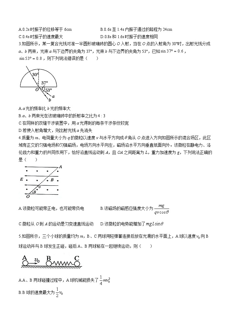 湖北省新高考联考协作体2023-2024学年高二上学期期末考试物理（A卷）（Word版附解析）02