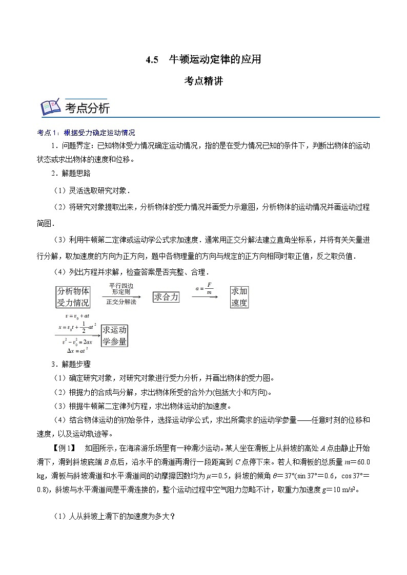 （新人教版必修第一册）高一物理精讲精练 4.5  牛顿运动定律的应用  （原卷版+解析）第1页