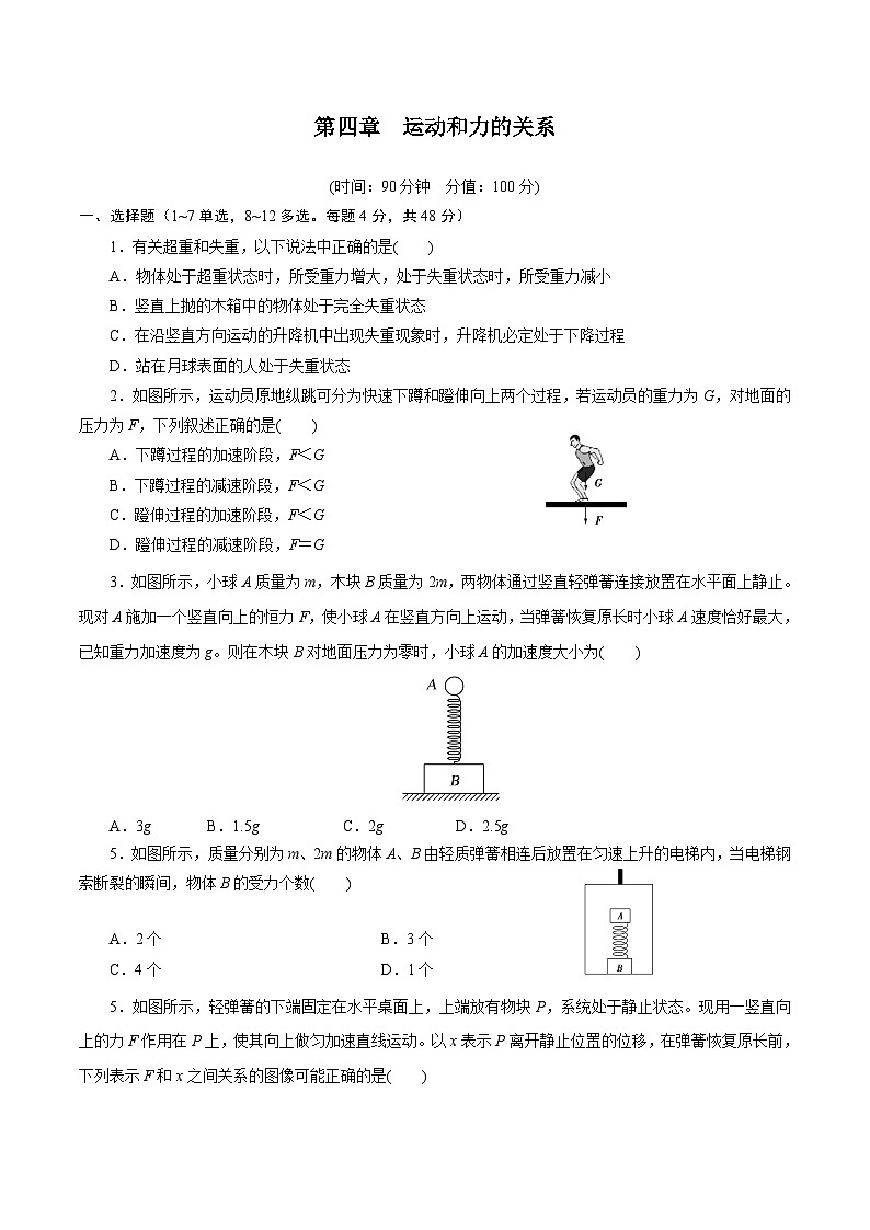 （新人教版必修第一册）高一物理精讲精练 第四章    【章节检测】 （原卷版+解析）第1页