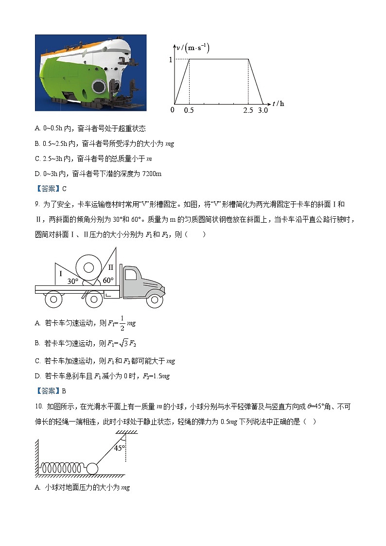 山西省太原市2020-2021学年高一（上）期末物理试题03