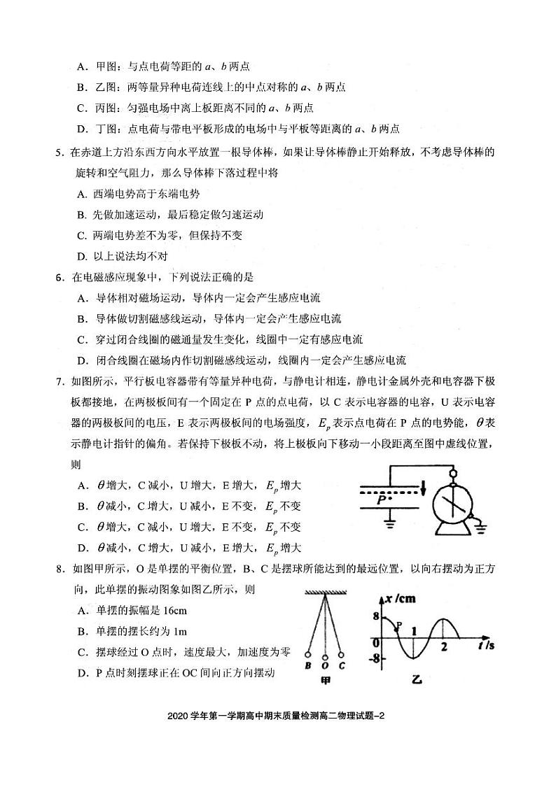 浙江省绍兴市柯桥区2020-2021学年高二上学期期末教学质量调测物理试题（图片版）02
