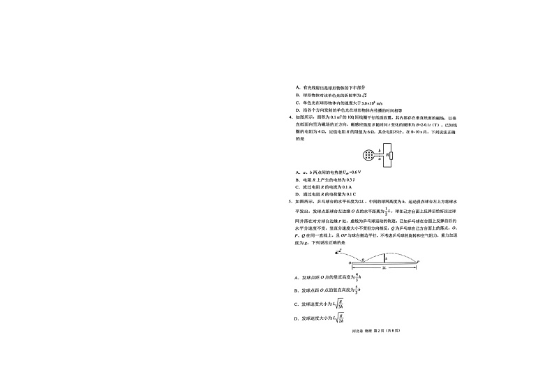 2024届河北省高三上学期1月大联考物理试卷第2页
