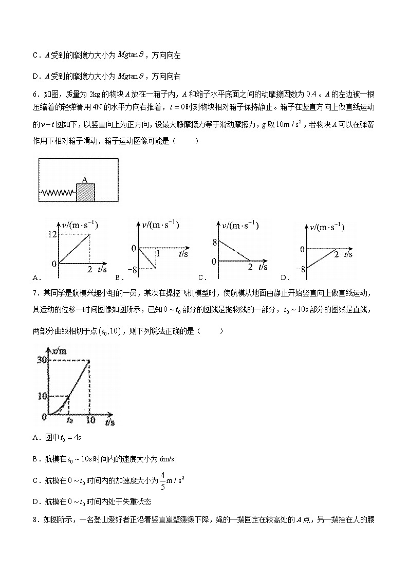 山西省运城市2023-2024学年高一上学期期末调研物理试卷03