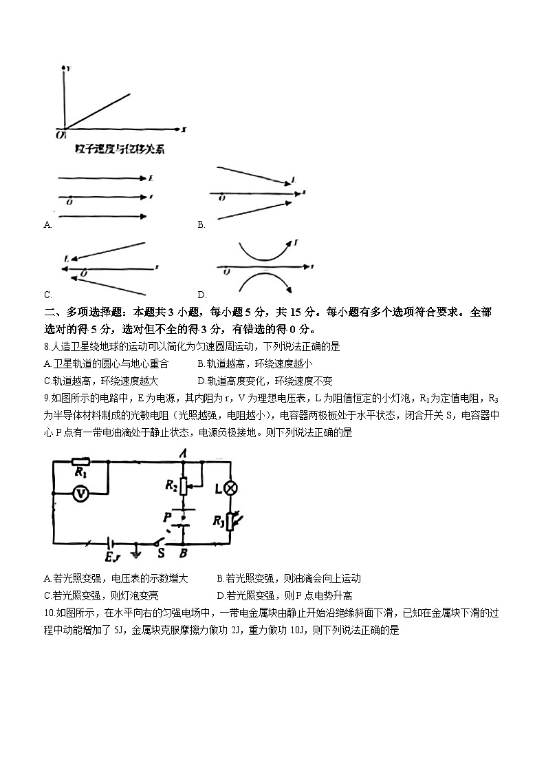 贵州省毕节市大方县2023-2024学年高二上学期期末考试物理试题(无答案)第3页