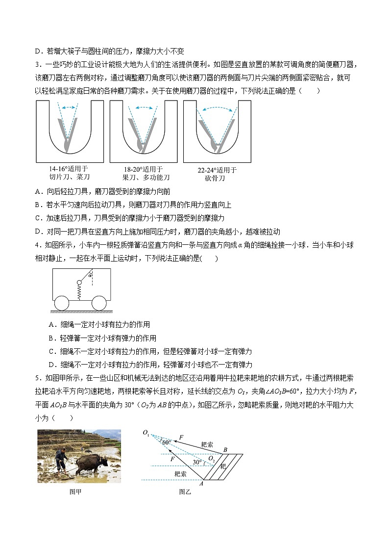 专题三   《相互作用》信息优化卷（能力B）-备战高考物理一轮复习单元信息优化AB卷02
