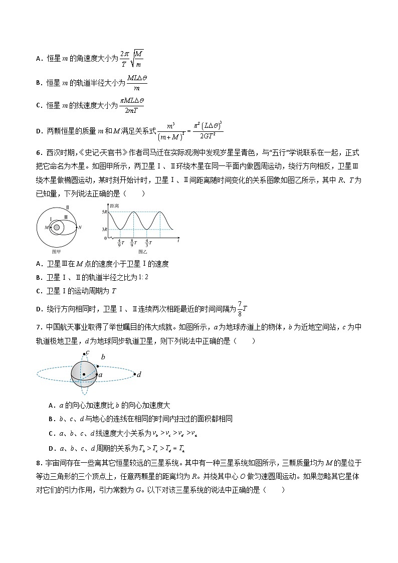 专题七   《万有引力与宇宙航行》信息优化卷（基础A）（原卷版）第3页