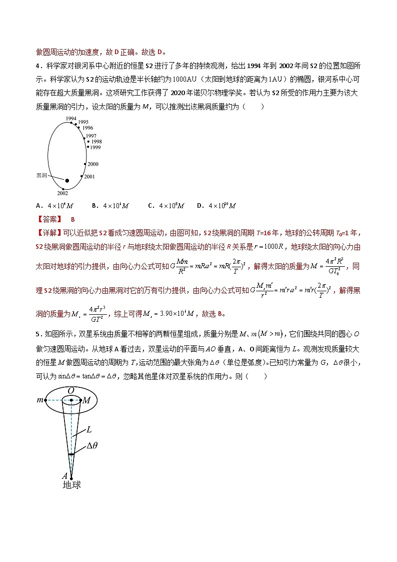 专题七   《万有引力与宇宙航行》信息优化卷（基础A）（解析版）第3页