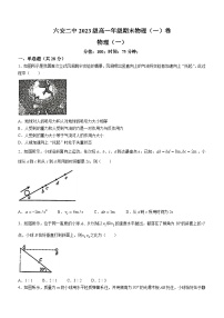 安徽省六安第二中学2023-2024学年高一上学期期末考试(一)物理试卷