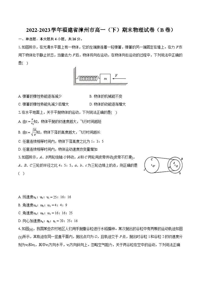 2022-2023学年福建省漳州市高一（下）期末物理试卷（B卷）（含详细答案解析）第1页