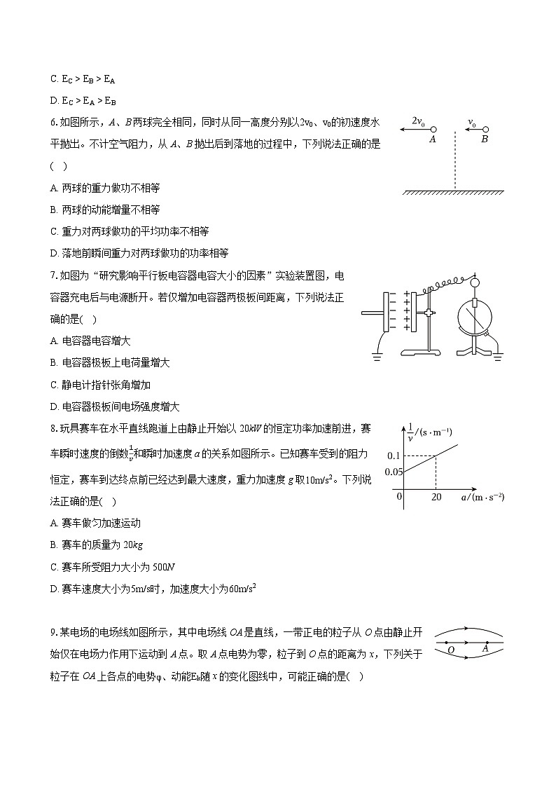 2022-2023学年江苏省连云港市高一（下）期末物理试卷（含详细答案解析）02
