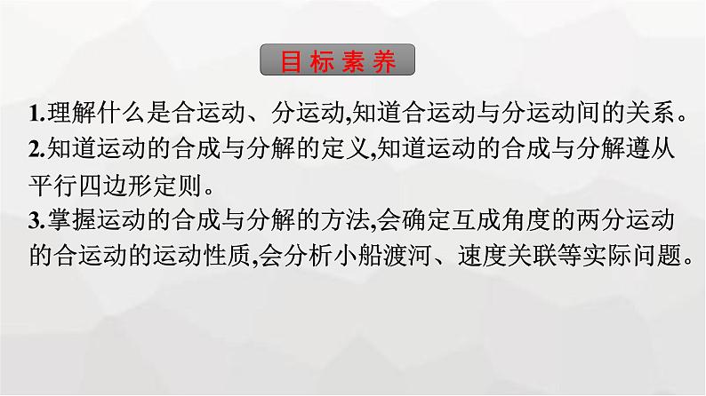 人教版（广西专用）高中物理必修第二册第5章抛体运动2运动的合成与分解课件第4页