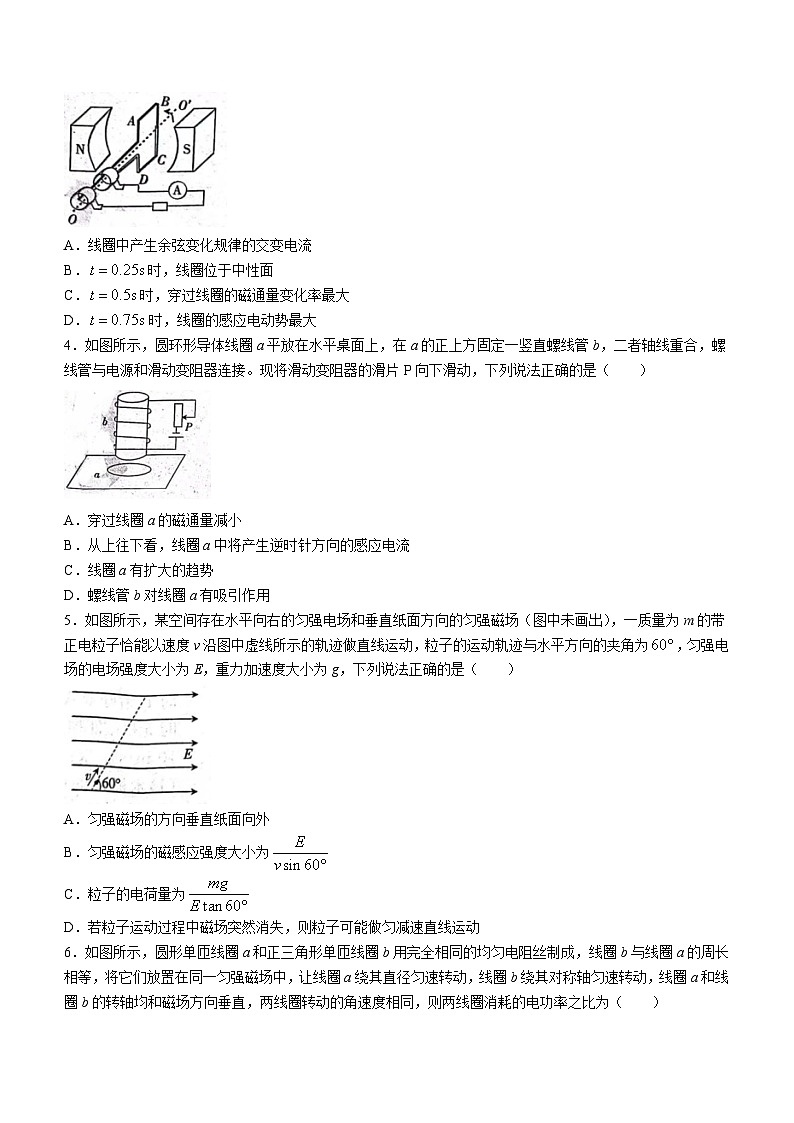 河北省邢台市2023-2024学年高二上学期1月期末考试物理试题02