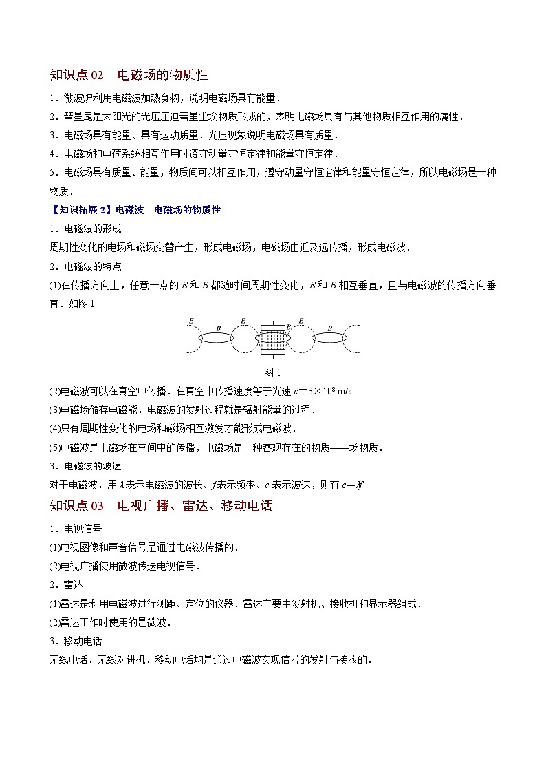 2023-2024学年高二物理同步精品讲义（粤教版2019必修第三册） 第25讲 电磁波及其应用（原卷版+解析）02