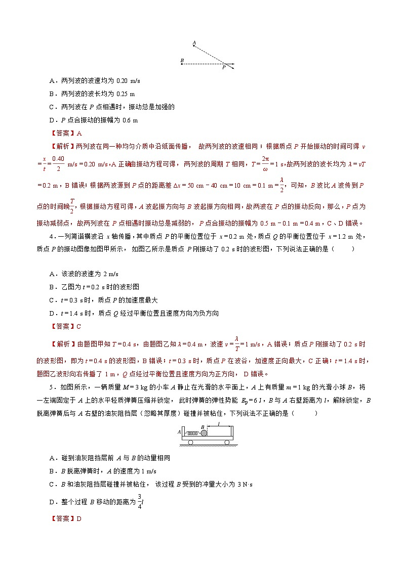 【开学摸底考】高二物理（江苏专用）（人教版2019：选择性必修第一册+选择性必修第二册第一章）-2023-2024学年高中下学期开学摸底考试卷.zip02