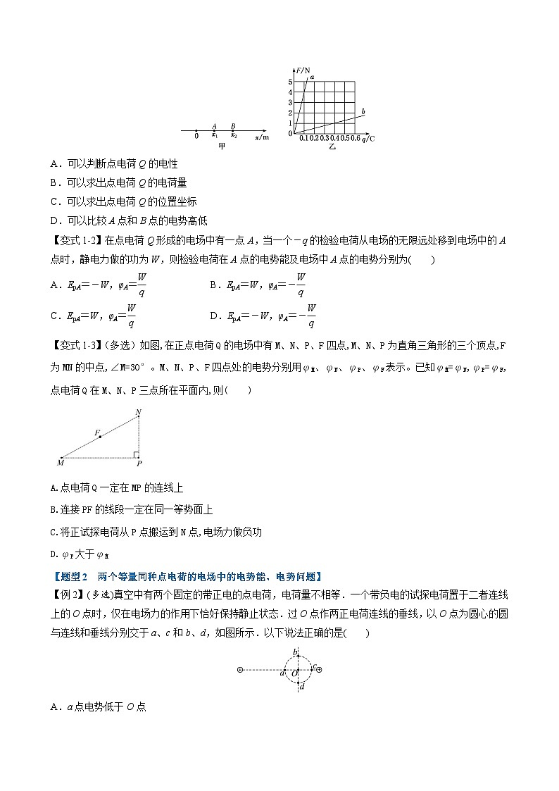 2023-2024学年（人教版2019必修第三册） 高二物理举一反三 专题10.1 电势能和电势（原卷版+解析）第2页