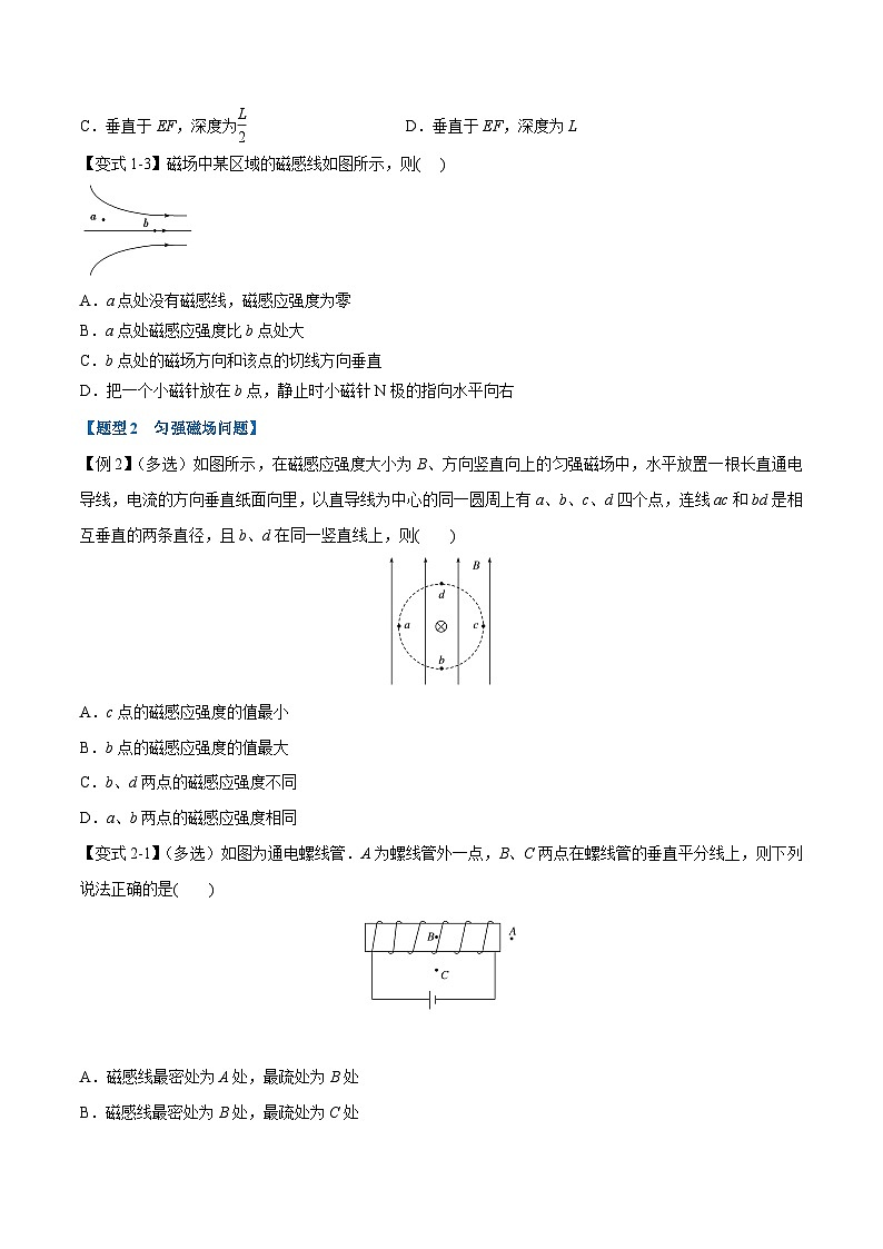 2023-2024学年（人教版2019必修第三册） 高二物理举一反三 专题13.2 磁感应强度 磁通量（原卷版+解析）02