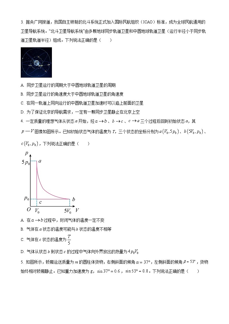 2024河北省部分学校高三上学期期末质量监测联考试题物理含解析第2页