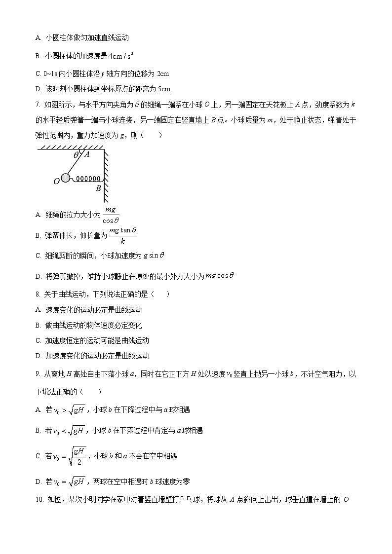 四川省叙永第一中学2023-2024学年高一上学期期末考试物理试卷（Word版附解析）第3页